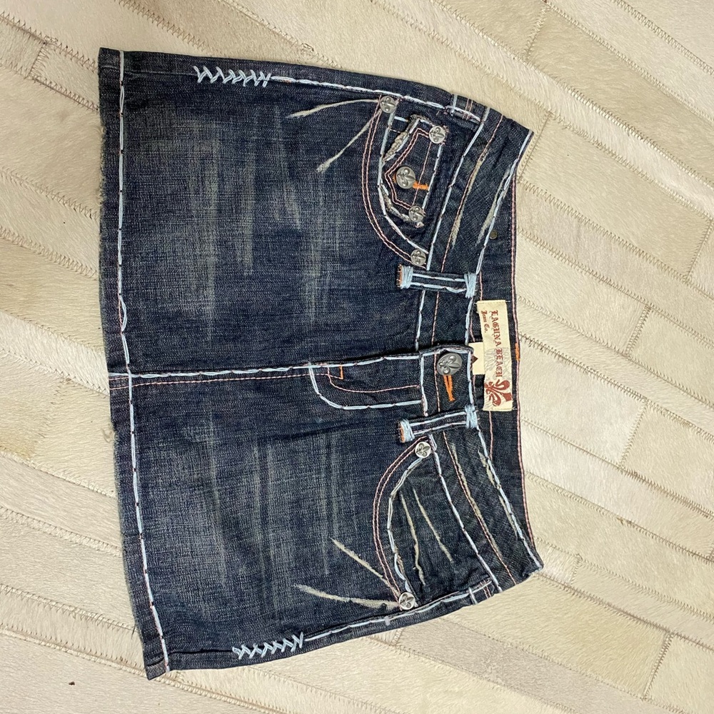 Woman’s jeans mini skirt
